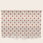 Midcentury Stars and Dots Red and Cream Pattern Wall Hanging Gallery Image 1