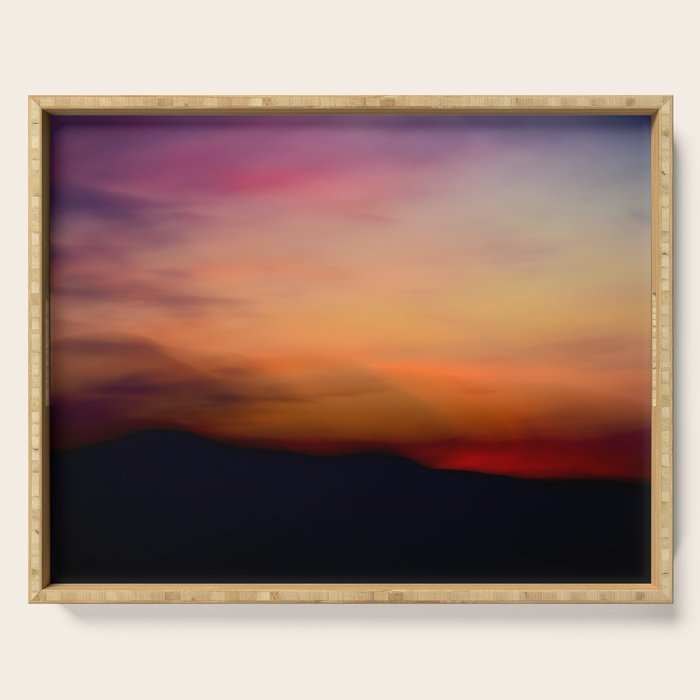 Afterglow II - abstract sunset nature Maine photography Serving Tray Gallery Image 1
