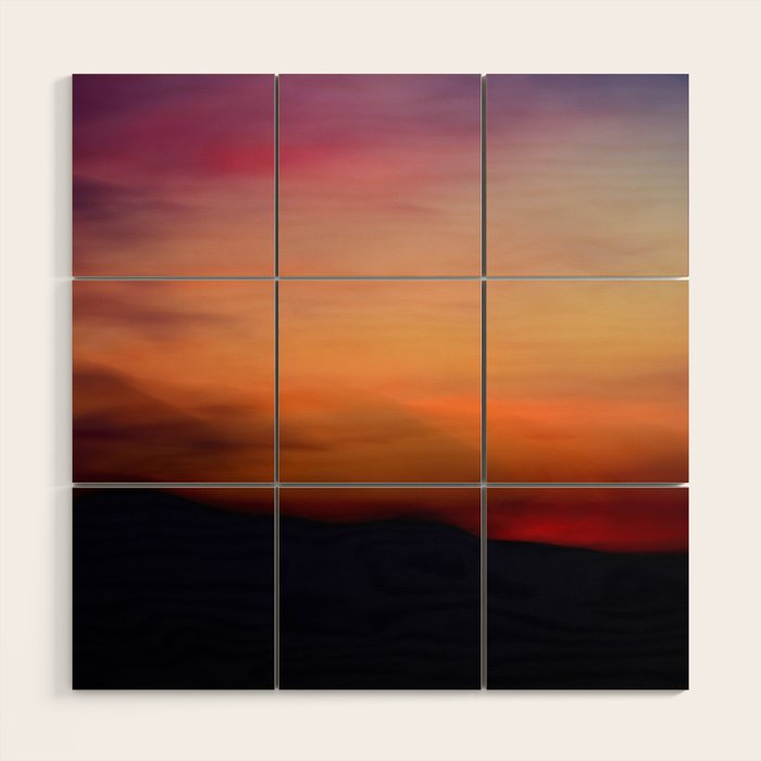 Afterglow II - abstract sunset nature Maine photography Wood Wall Art Gallery Image 1