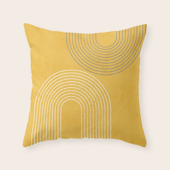 Golden Minimalist Abstract Throw Pillow Gallery Image 6