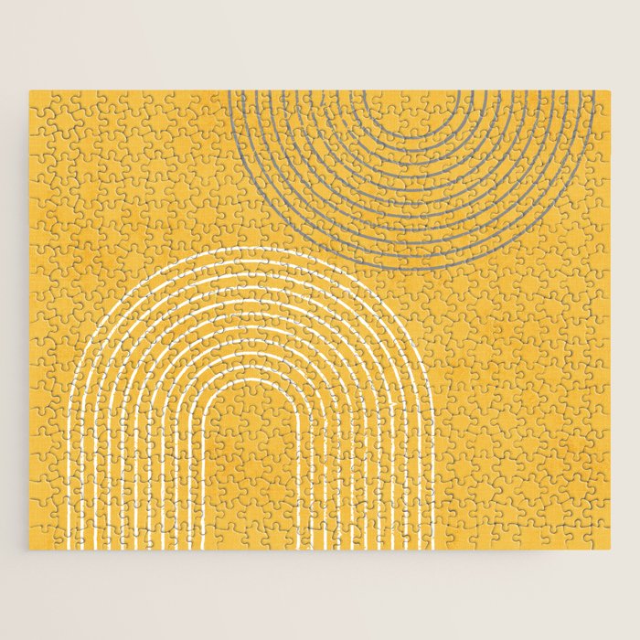 Golden Minimalist Abstract Jigsaw Puzzle Gallery Image 1