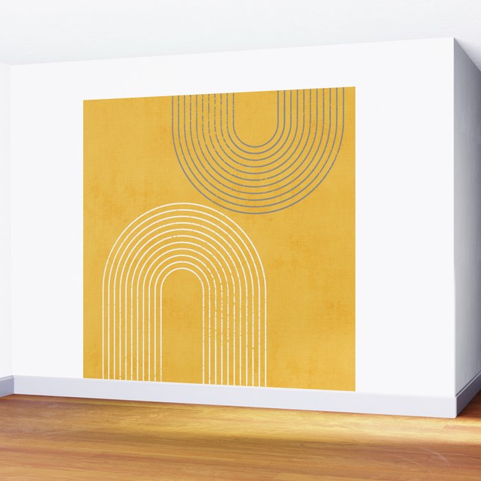 Golden Minimalist Abstract Wall Mural Gallery Image 2