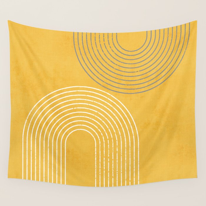 Golden Minimalist Abstract Wall Tapestry Gallery Image 4