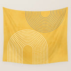 Golden Minimalist Abstract Wall Tapestry Gallery Image 4