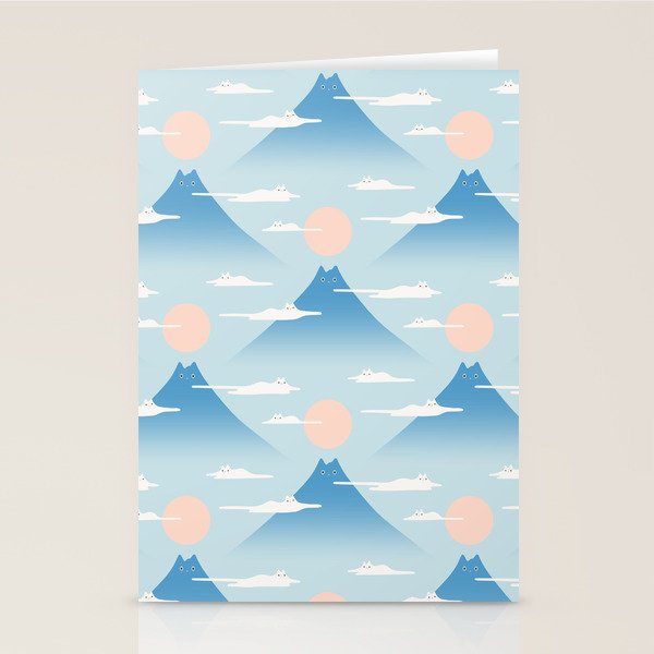 Cat Mountain Cloud pattern 1 Stationery Card Gallery Image 2