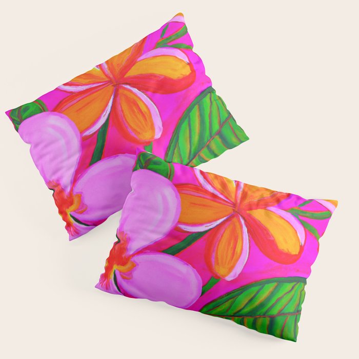 Tropical Plumeria and flora  Pillow Sham Gallery Image 3
