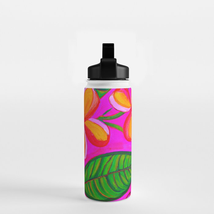 Tropical Plumeria and flora  Water Bottle Gallery Image 2