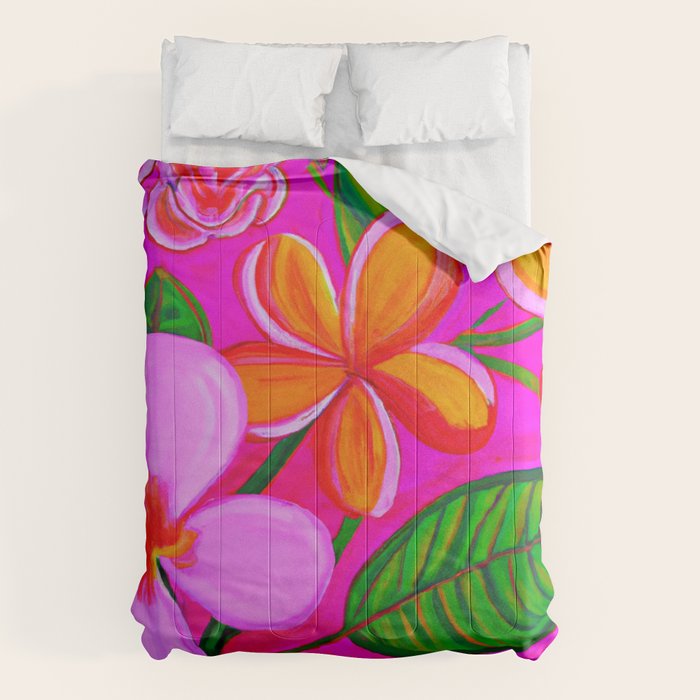 Tropical Plumeria and flora  Comforter Gallery Image 6