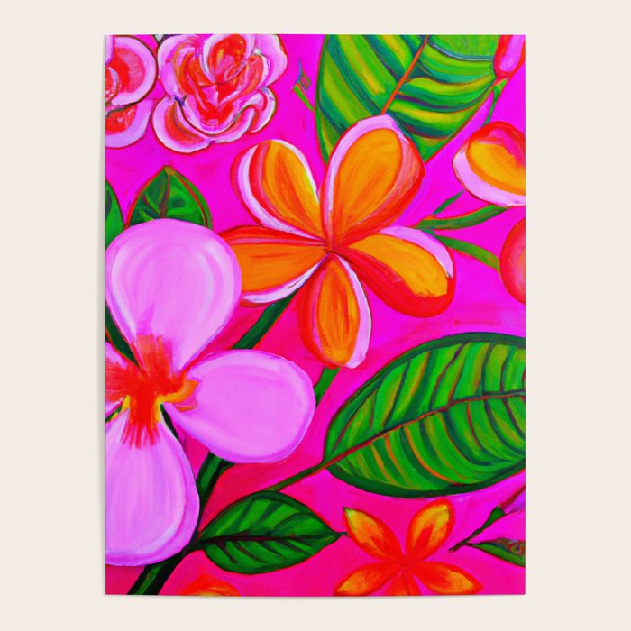 Tropical Plumeria and flora  Poster Gallery Image 4
