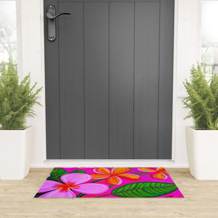 Tropical Plumeria and flora  Welcome Mat Gallery Image 3