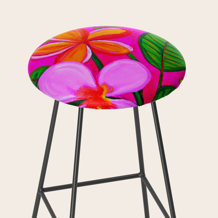 Tropical Plumeria and flora  Stool Gallery Image 2