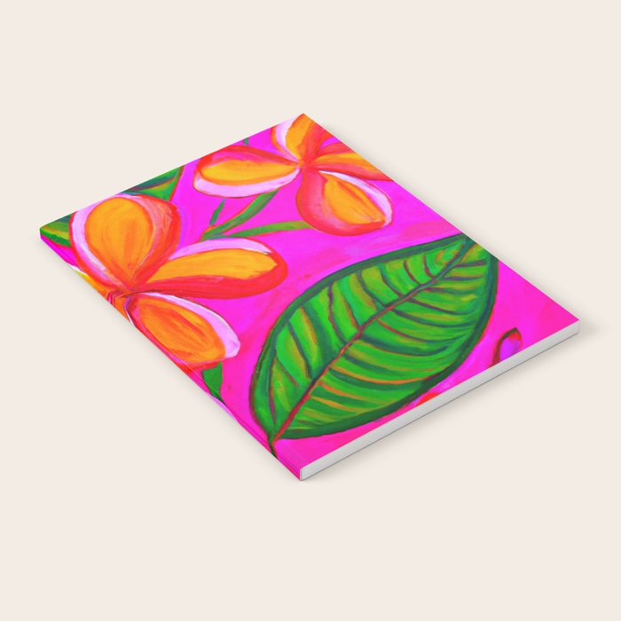 Tropical Plumeria and flora  Notebook Gallery Image 1
