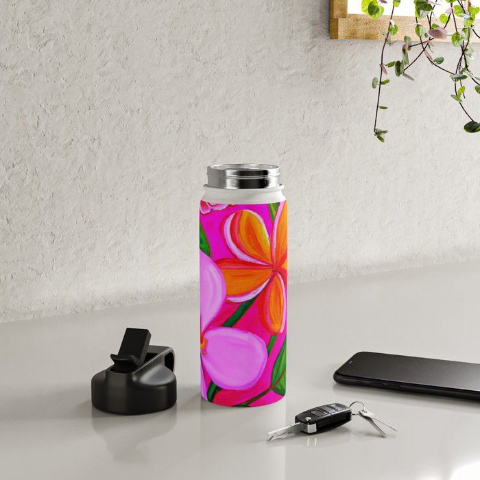 Tropical Plumeria and flora  Water Bottle Gallery Image 4