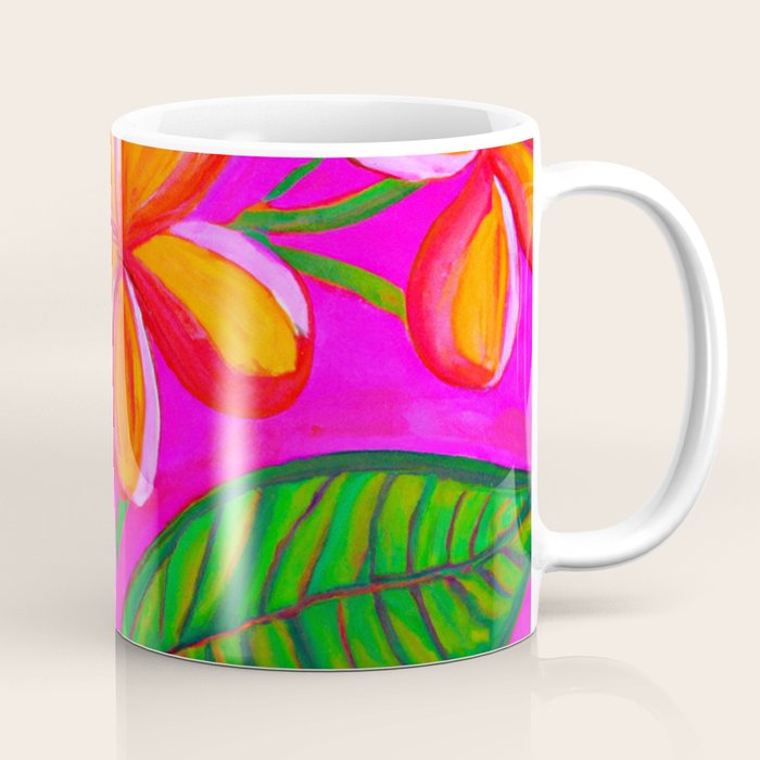Tropical Plumeria and flora  Coffee Mug Gallery Image 1
