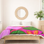 Tropical Plumeria and flora  Duvet Cover Gallery Image 3