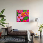 Tropical Plumeria and flora  Wood Wall Art Gallery Image 2