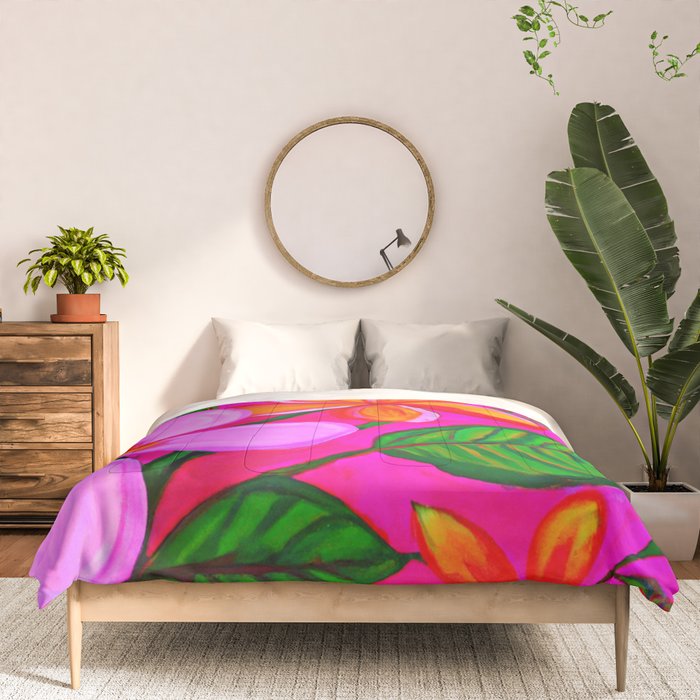 Tropical Plumeria and flora  Comforter Gallery Image 3