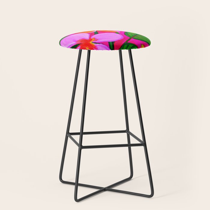 Tropical Plumeria and flora  Stool Gallery Image 1