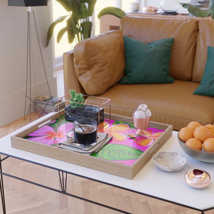 Tropical Plumeria and flora  Serving Tray Gallery Image 2