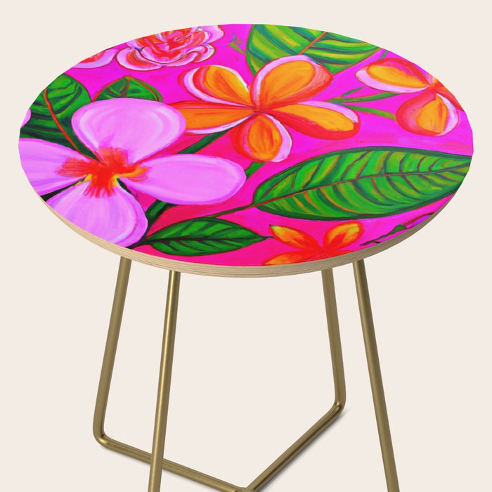 Tropical Plumeria and flora  Side Table Gallery Image 2