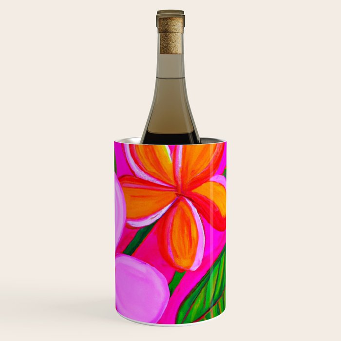 Tropical Plumeria and flora  Wine Chiller Gallery Image 1