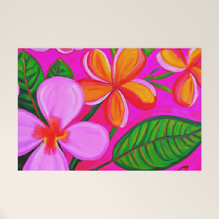 Tropical Plumeria and flora  Welcome Mat Gallery Image 1