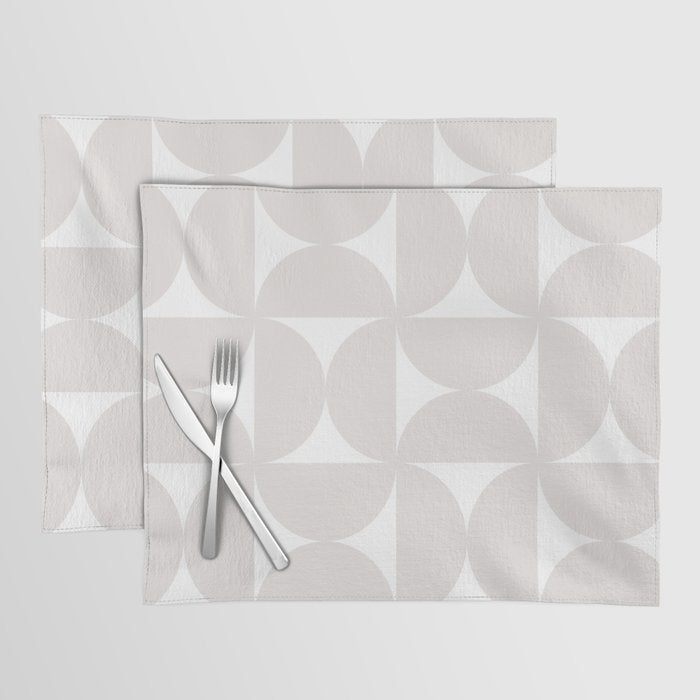 Bauhaus Mid Century Modern Geometric IV Grey Placemat Gallery Image 1