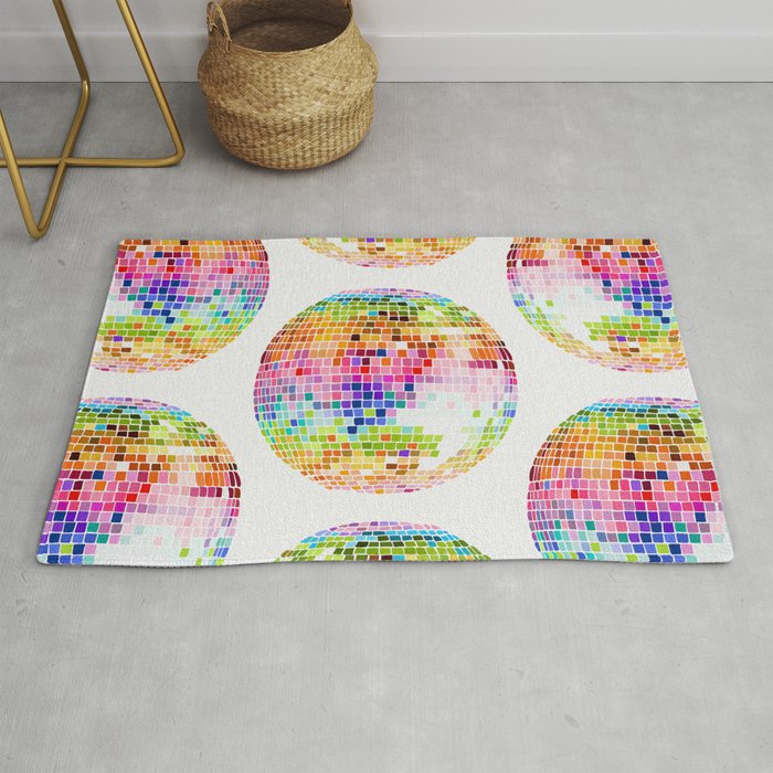 Disco Ball â Rainbow Rug – Society6