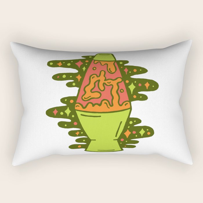 Lit Lava Lamp in Orange Rectangular Pillow Gallery Image 2