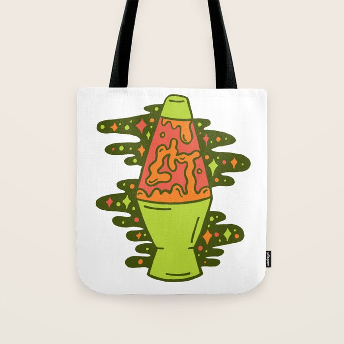 Lit Lava Lamp in Orange Tote Bag Gallery Image 1