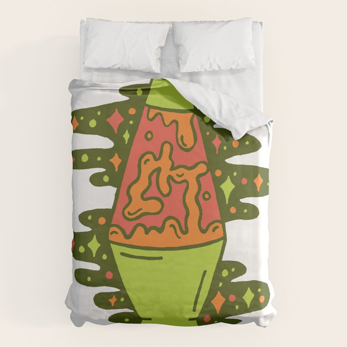 Lit Lava Lamp in Orange Duvet Cover Gallery Image 1