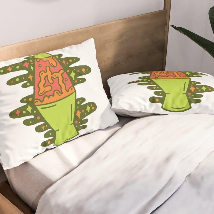 Lit Lava Lamp in Orange Pillow Sham Gallery Image 2