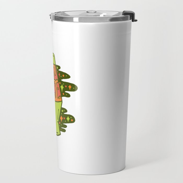Lit Lava Lamp in Orange Travel Mug Gallery Image 2