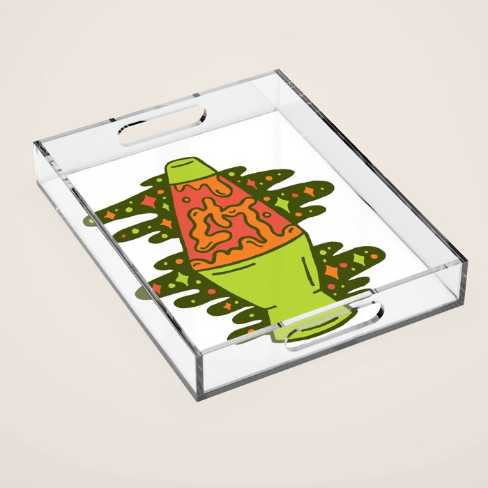 Lit Lava Lamp in Orange Acrylic Tray Gallery Image 1