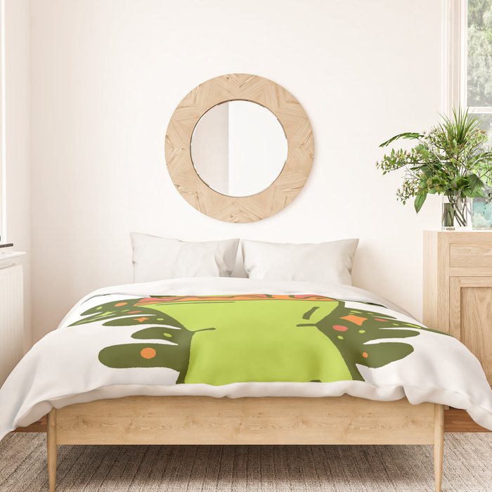 Lit Lava Lamp in Orange Duvet Cover Gallery Image 3
