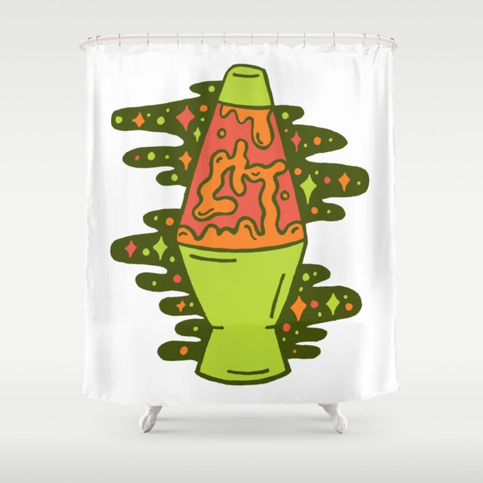Lit Lava Lamp in Orange Shower Curtain Gallery Image 1