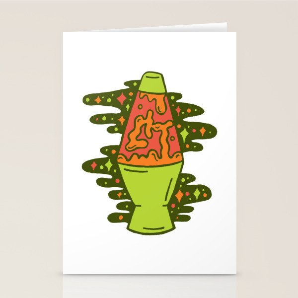 Lit Lava Lamp in Orange Stationery Card Gallery Image 2