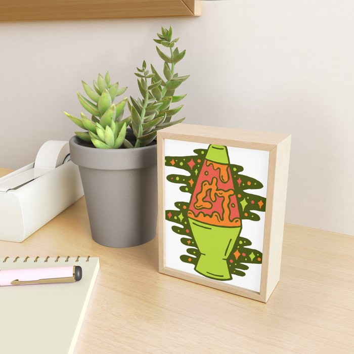 Lit Lava Lamp in Orange Mini Art Print Gallery Image 2