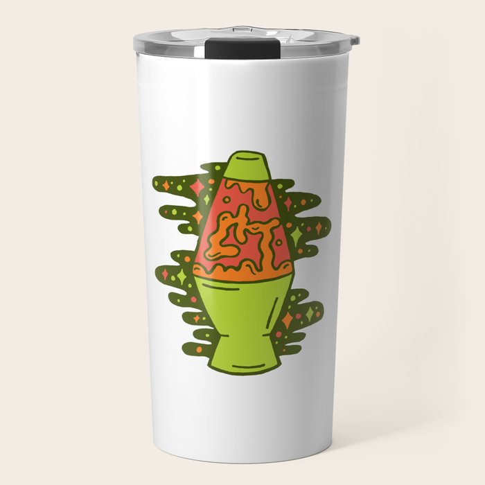 Lit Lava Lamp in Orange Travel Mug Gallery Image 1