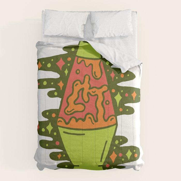 Lit Lava Lamp in Orange Comforter Gallery Image 1