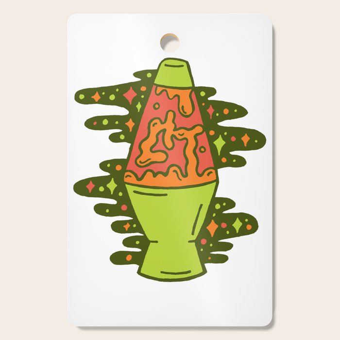 Lit Lava Lamp in Orange Cutting Board Gallery Image 1