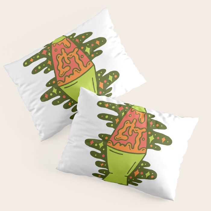 Lit Lava Lamp in Orange Pillow Sham Gallery Image 3