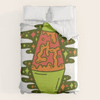Lit Lava Lamp in Orange Duvet Cover Gallery Image 6