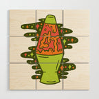 Lit Lava Lamp in Orange Wood Wall Art Gallery Image 1