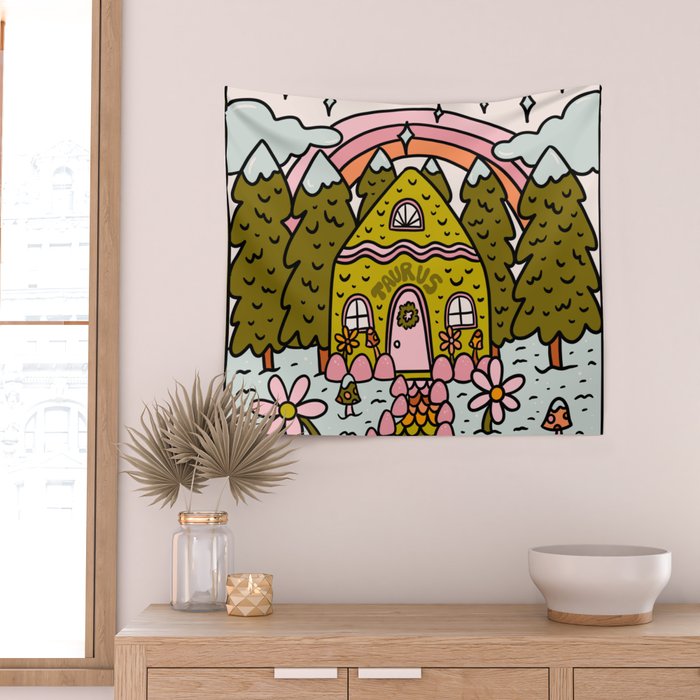 Taurus Gingerbread House Wall Tapestry Gallery Image 2