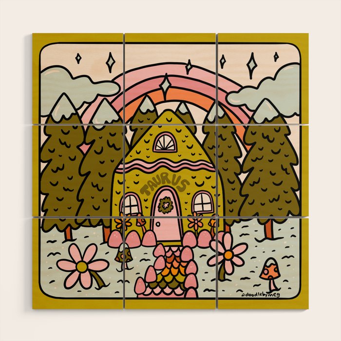 Taurus Gingerbread House Wood Wall Art Gallery Image 1