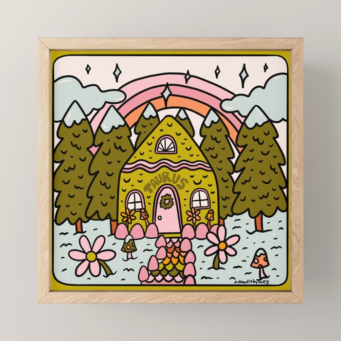 Taurus Gingerbread House Mini Art Print Gallery Image 1