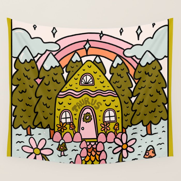 Taurus Gingerbread House Wall Tapestry Gallery Image 4