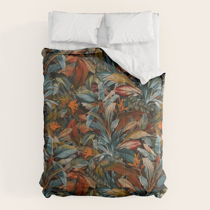 Tropical Night Garden Multicolor Comforter Gallery Image 6