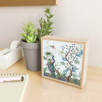 Chinoiserie Aqua Peacock Floral & William Morris Art Mini Art Print Gallery Image 2
